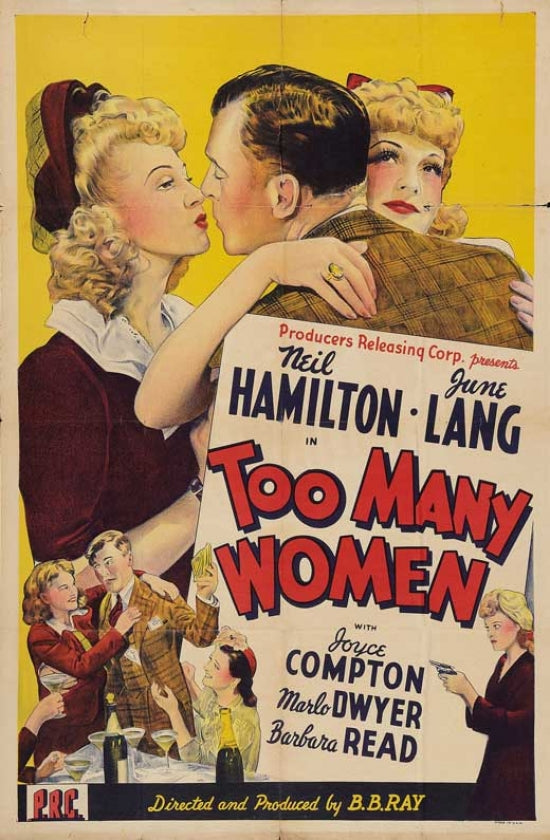 Too Many Women Movie Poster Print showcasing classic film art.