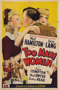 Too Many Women Movie Poster Print showcasing classic film art.