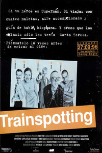 Trainspotting Movie Poster Print featuring iconic imagery from the film.