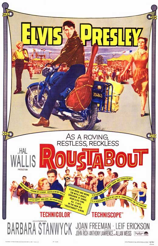 Roustabout Movie Poster Print featuring vibrant colors and classic cinema imagery.