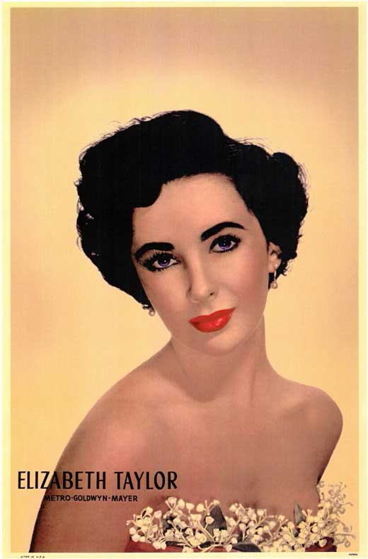Elizabeth Taylor classic movie poster print showcasing timeless Hollywood beauty.