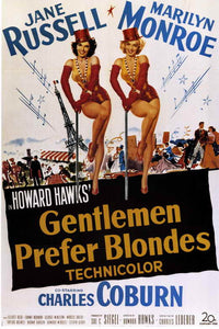 Gentlemen Prefer Blondes Movie Poster Print showcasing classic cinema.