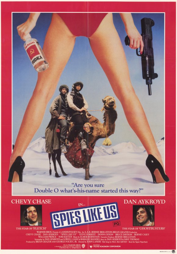 Spies Like Us Movie Poster Print featuring iconic comedy duo Dan Aykroyd and Chevy Chase