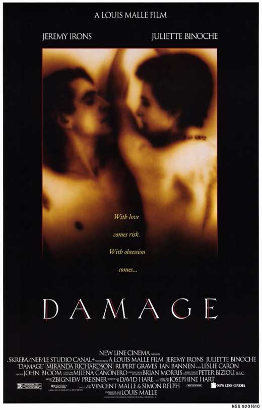 Damage Movie Poster Print featuring vibrant colors and striking visuals.