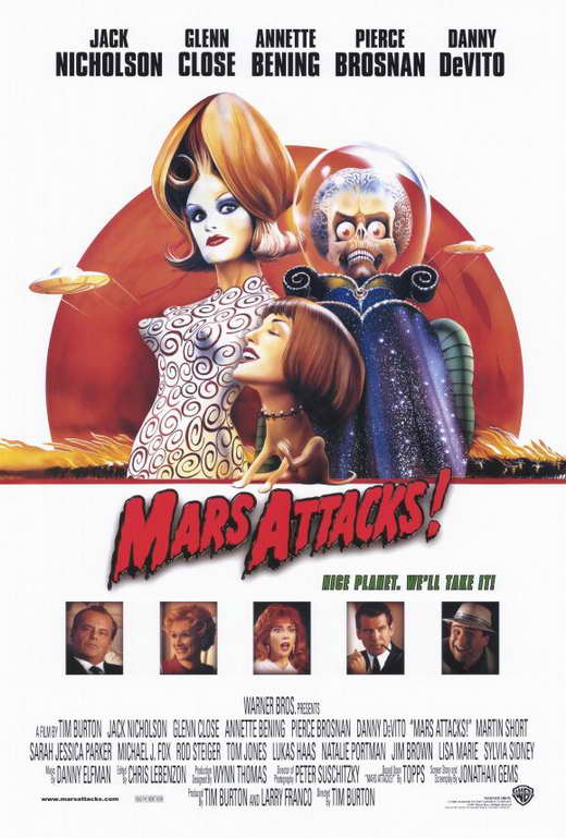 Mars Attacks! Movie Poster Print featuring iconic characters.