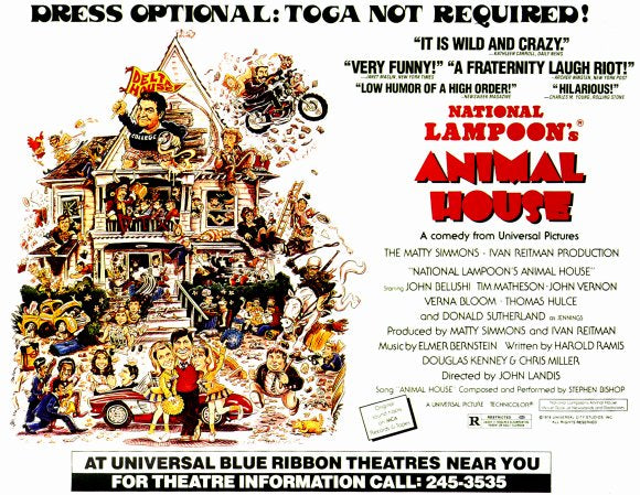 National Lampoon's Animal House Movie Poster Print featuring iconic scenes from the film