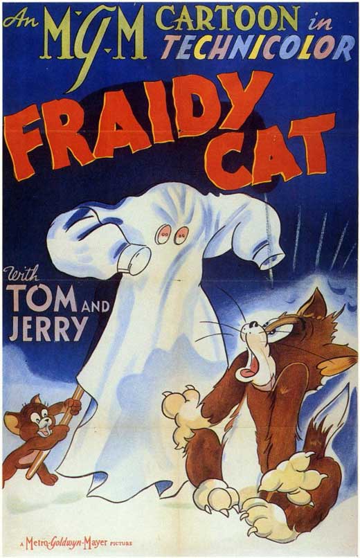 Fraidy Cat Movie Poster Print featuring classic animation style.