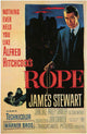 Rope movie poster print by Alfred Hitchcock featuring classic film imagery.