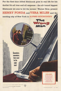 The Wrong Man movie poster print showcasing classic cinematic drama.