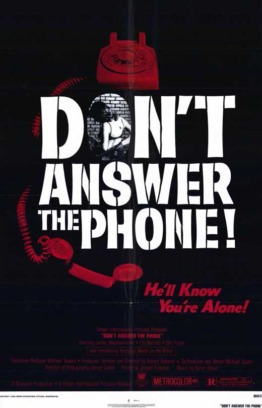 Don't Answer the Phone Movie Poster Print showcasing horror film art.