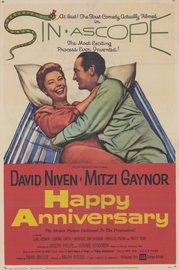 Happy Anniversary Movie Poster Print featuring romantic design.