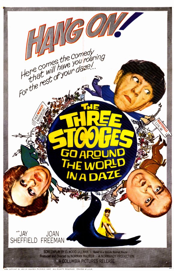 Three Stooges Go Around the World in a Daze Movie Poster Print
