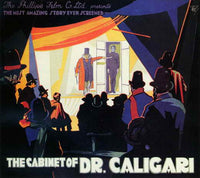 The Cabinet of Dr. Caligari Movie Poster Print showcasing classic horror art.