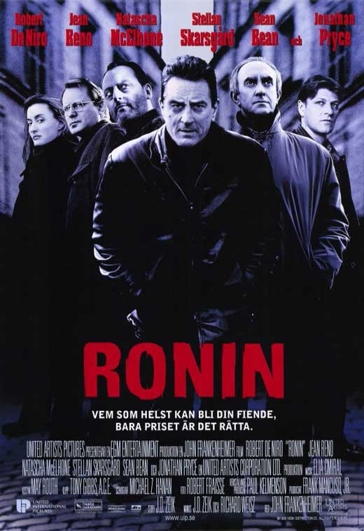Ronin Movie Poster Print showcasing thrilling imagery and vibrant colors.