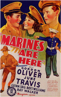 Marines Are Here Movie Poster Print showcasing military courage and heroism.