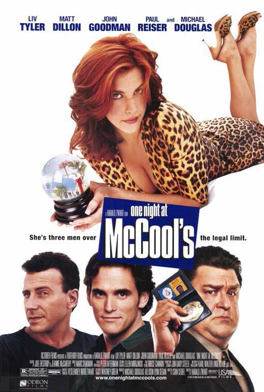 One Night at McCool's Movie Poster Print featuring vibrant colors and film design.