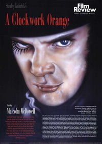 A Clockwork Orange movie poster print featuring iconic imagery from the film.