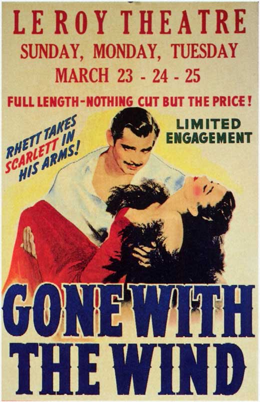 Gone with the Wind Movie Poster Print showcasing iconic film art.