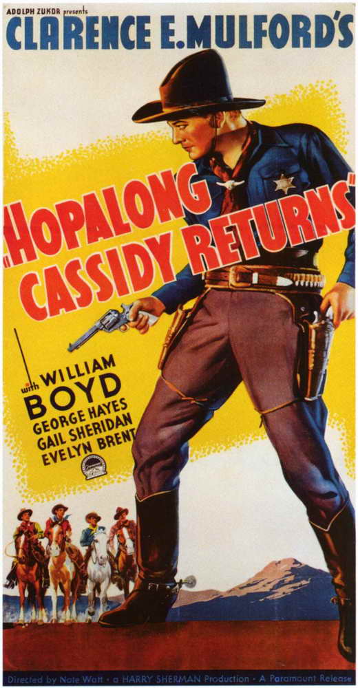 Hopalong Cassidy Returns Movie Poster Print showcasing classic film art.
