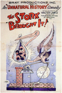 The Stork Brought It movie poster print showcasing vibrant colors and classic cinema charm.