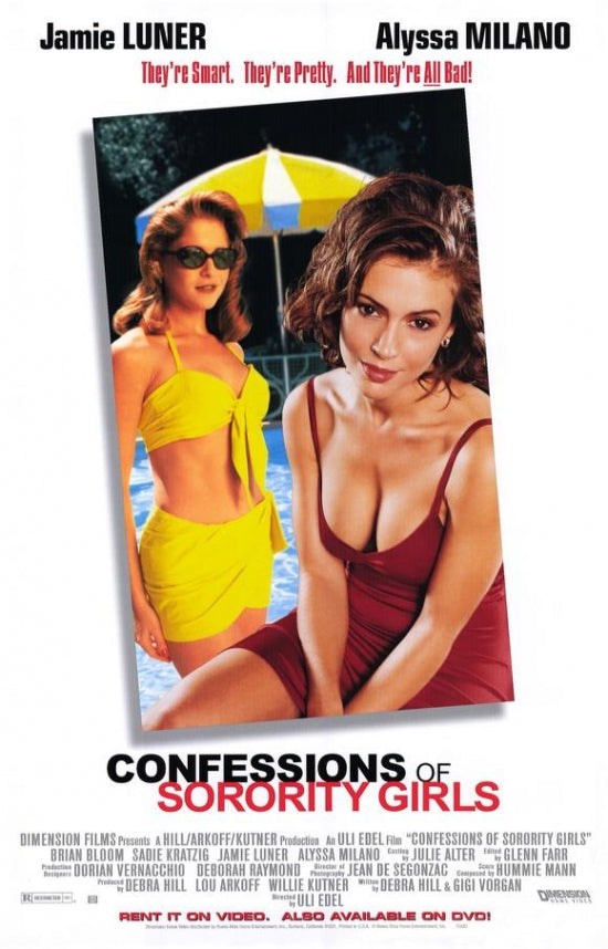 Confessions of Sorority Girls Movie Poster Print featuring vibrant colors and college life theme.