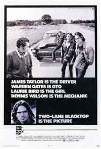 Two Lane Blacktop Movie Poster Print featuring classic cinema art.