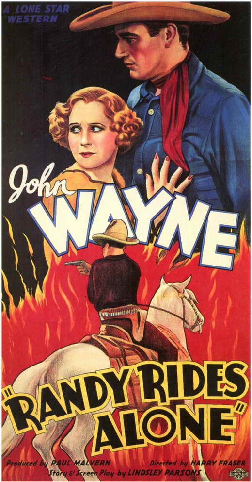 Randy Rides Alone Movie Poster Print featuring classic Western imagery.
