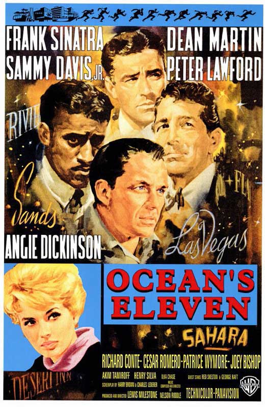 Ocean's 11 Movie Poster Print featuring all-star cast in stylish design.