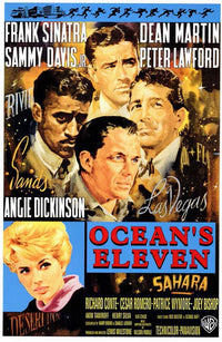 Ocean's 11 Movie Poster Print featuring all-star cast in stylish design.