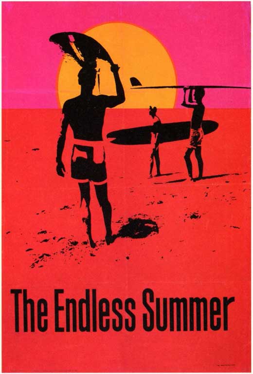 The Endless Summer Movie Poster Print showcasing surfing and summer vibes.