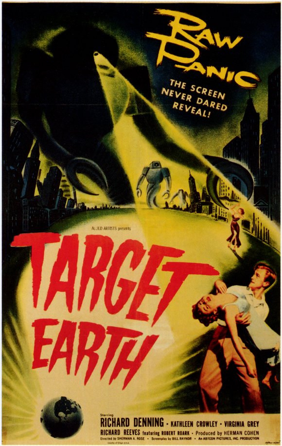 Target Earth Movie Poster Print showcasing classic sci-fi imagery