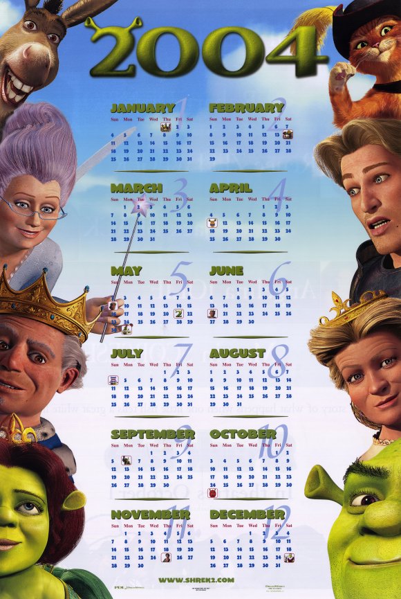 Shrek 2 Movie Poster Print showcasing beloved characters from the animated classic.