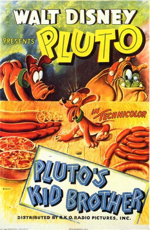 Pluto's Kid Brother Movie Poster Print featuring Disney's Pluto character.