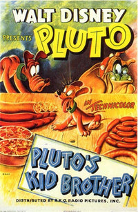 Pluto's Kid Brother Movie Poster Print featuring Disney's Pluto character.