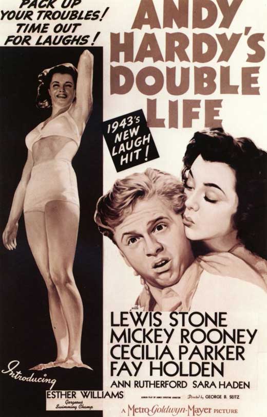 Andy Hardy's Double Life Movie Poster Print showcasing classic cinema art.