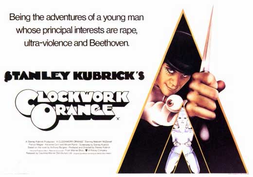 A Clockwork Orange Movie Poster Print featuring iconic film imagery.