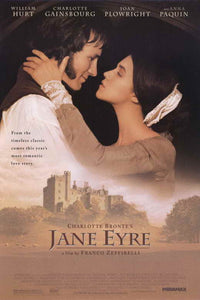 Jane Eyre movie poster print featuring classic literature imagery.