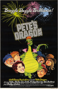 Pete's Dragon Movie Poster Print featuring vibrant colors and whimsical design.