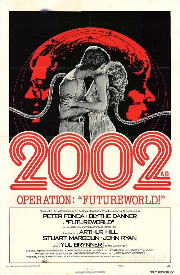 Futureworld Movie Poster Print featuring classic sci-fi artwork.