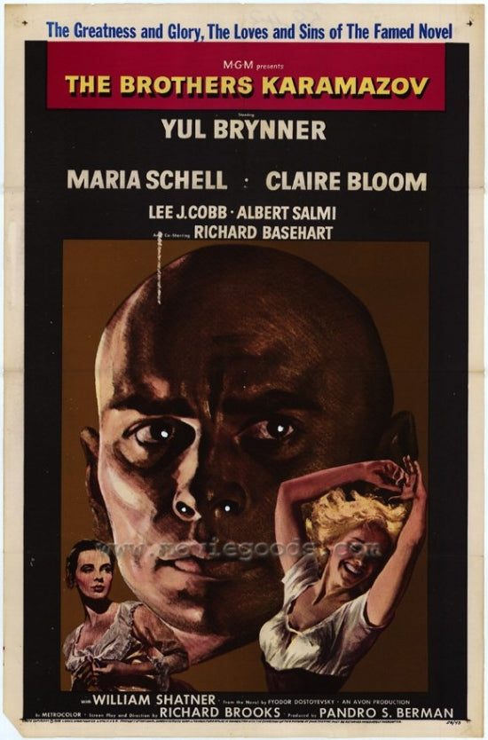 Brother Karamazov Movie Poster Print showcasing classic film artwork.