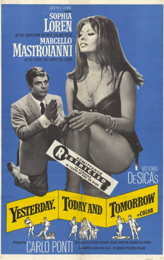 Yesterday, Today and Tomorrow Movie Poster Print featuring classic film art.