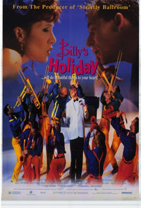 Billy's Holiday Movie Poster Print featuring festive artwork.
