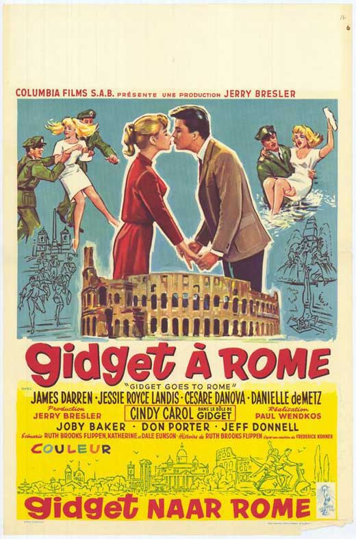 Gidget Goes to Rome Movie Poster Print showcasing Gidget's adventures in Rome.