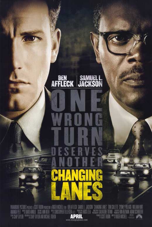 Changing Lanes Movie Poster Print featuring dramatic imagery.