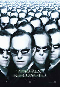 The Matrix Reloaded Movie Poster Print featuring iconic sci-fi visuals.