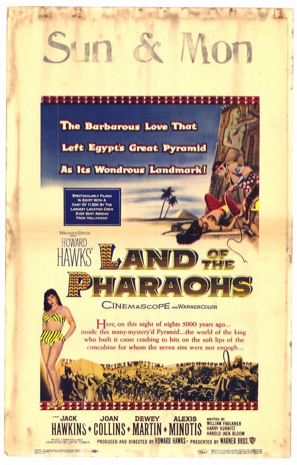 Land of the Pharaohs Movie Poster Print showcasing ancient Egyptian themes.