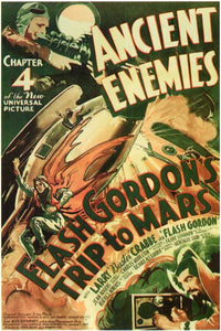 Flash Gordon's Trip to Mars Movie Poster Print featuring vibrant colors and classic sci-fi themes.