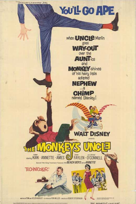 Monkey's Uncle Movie Poster Print showcasing vibrant colors and classic design.