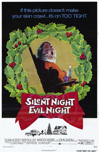 Silent Night Evil Night Movie Poster Print showcasing eerie imagery.