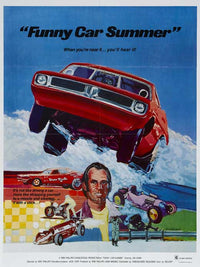 Funny Car Summer Movie Poster Print featuring vibrant colors and humorous design.